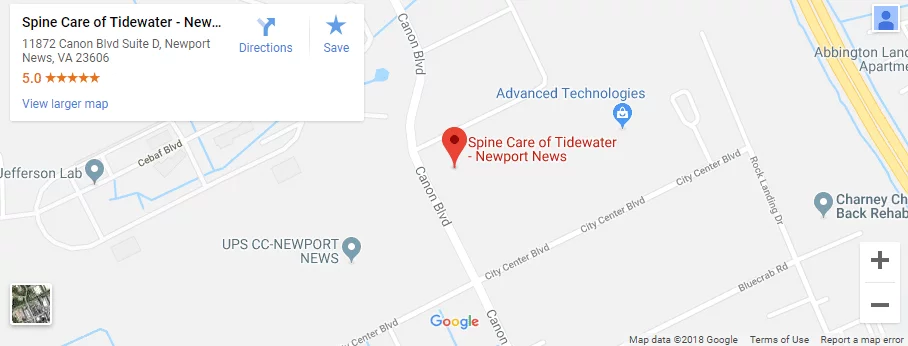 Map of Newport News Chiropractors