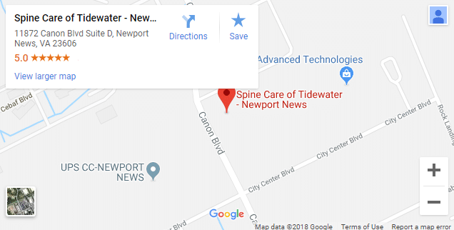 Newport News Chiropractor Map